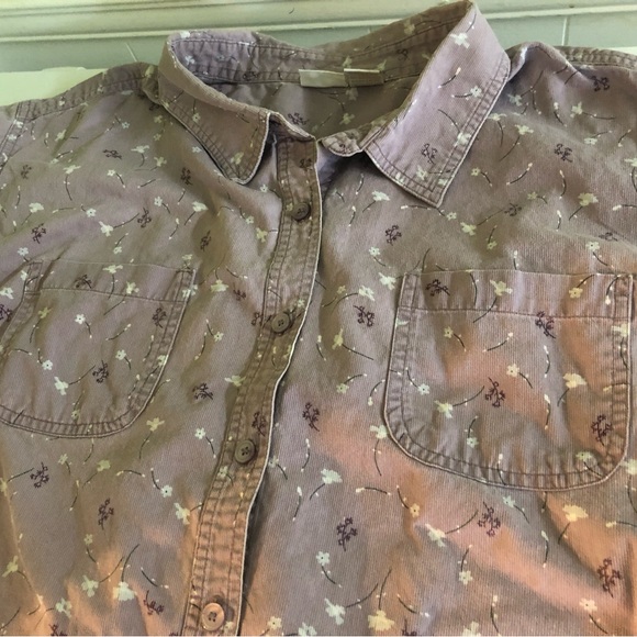 Cherokee Lavender Floral Button Down Shirt - Picture 3 of 5